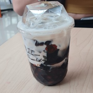 brown sugar boba & herbal jelly Milk