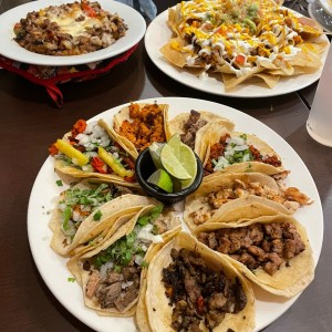 La botanera + Nachos al pastor 