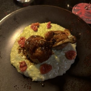 risotto de pistacho con pollo