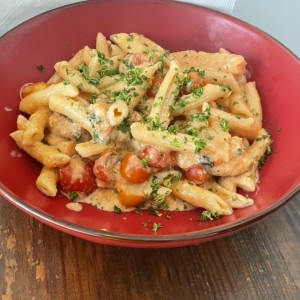 Penne com salmon a la vodka