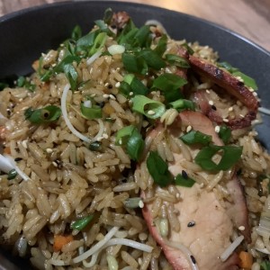 Arroz oriental de char siu