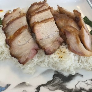 Arroz con tres proteinas
