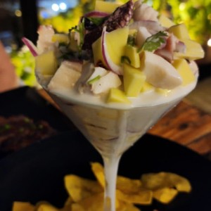 Ceviche con mango y manzana