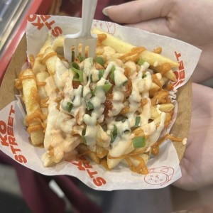 Papas con kimchi