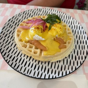 Salmon Benedictine Yuca Waffles