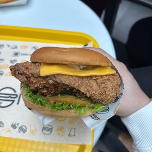 Spicy crispy chicken burger