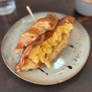 Croissant egg bacon