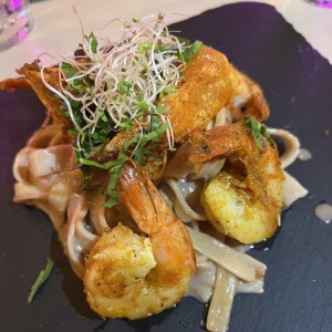 Tagliatelle con langostinos