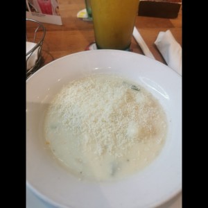 Sopa con pollo y queso