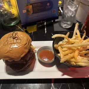 A burger with a view