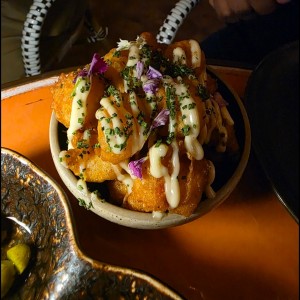 Camarones en Tempura,Alioli Picante