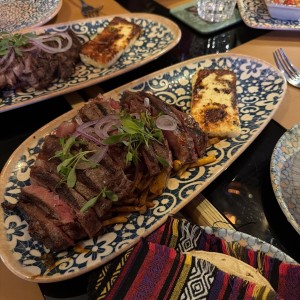 Rib eye y hongos shiitake
