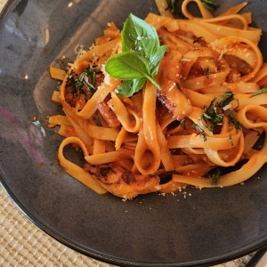 fetuccini con pulpo