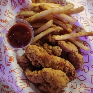 Deditos de pollo con papas