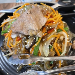 Fideos de camote con carne