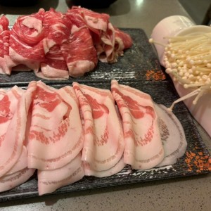 Carnes para el hot pot. 