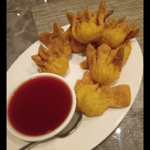 Wanton con camarones