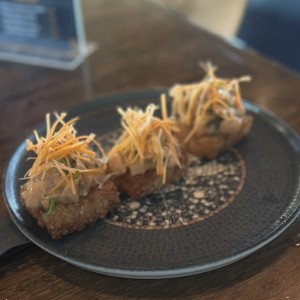 Small Plates - SALMON CRISPY RICE.