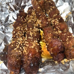 Brochetas de cerdo con miel