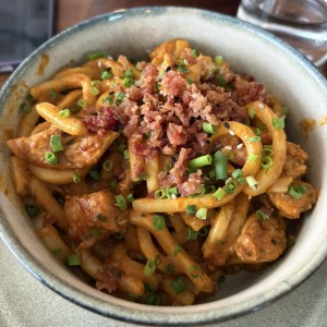 Creamy Bacon Kimchi Udon
