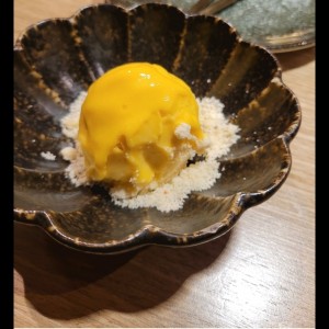 Sorbeto de yuzu y mango