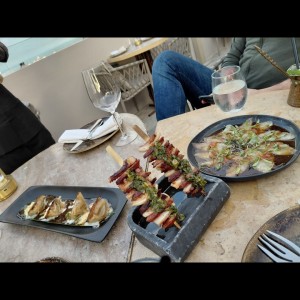 BROCHETA DE PULPO Y CHORIZO,