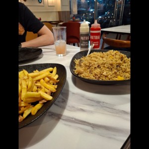 arroz y papitas