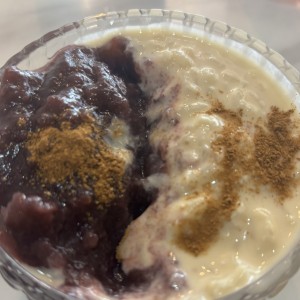 Mazamorra morada con arroz con leche