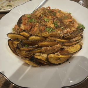 Dip de platano con camarones