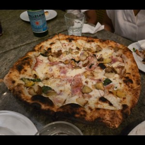 pizza de panceta y papas
