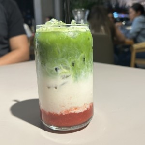 Matcha strawberry latte