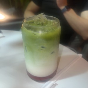 Strawberry matcha latte