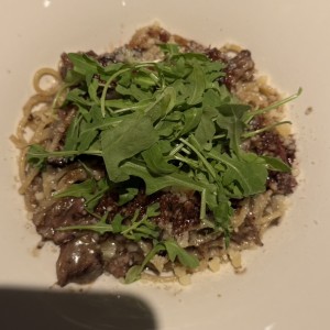 Spaghetti trufado de rabo