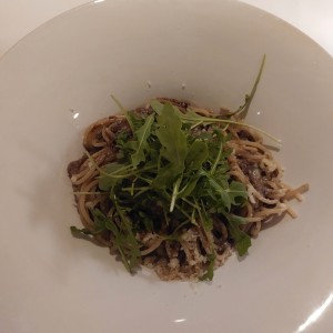 Spaguetti trufado de rabo