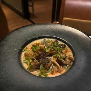 Orzo trufado con shitakes