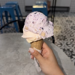 Rosa y Blueberry cheesecake