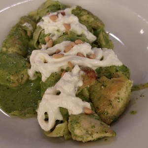 fettuccine al pesto con pollo