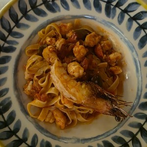 fetuchini con langostinos