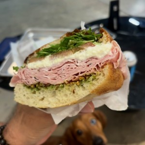 Focaccia Mortadela de Pistachio