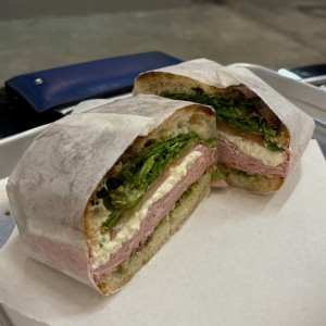 Focaccia Mortadela de Pistachio