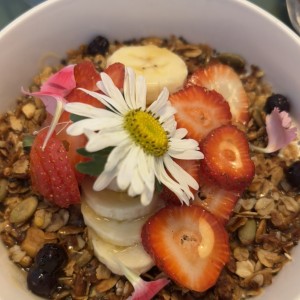 Bolw de Chia , frutas y granala.