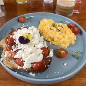 Scrambled Feta Toast