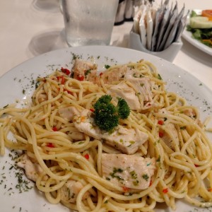 spaguetti con pollo