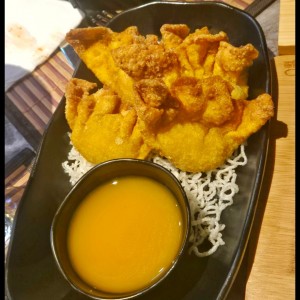wantones de langostinos