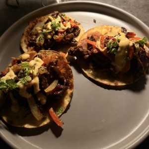 Tacos la tortilla muy dura lo mejor de la noche 
