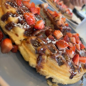 Waffle con Nutella y Fresas