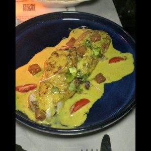Corvina en Salsa de Curry y Coco 