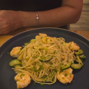 pasta con camarones 