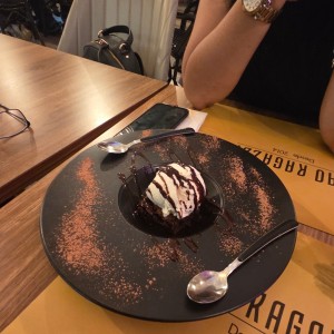 brownie con helado
