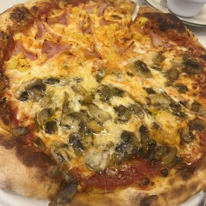 Pizza homgos y hawaiana
